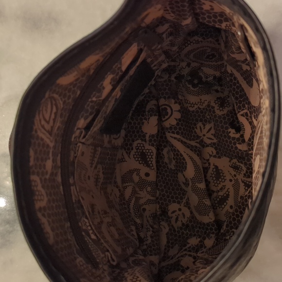 Brighton Purse Black Embossed Leather Small Shoulder Bag Ferrara Impressions - Picture 7 of 9